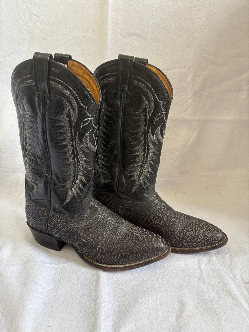 Tony Lama Black Leather Western Boots